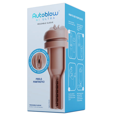 Autoblow AI Ultra Reusable Vagina Sleeve Brown