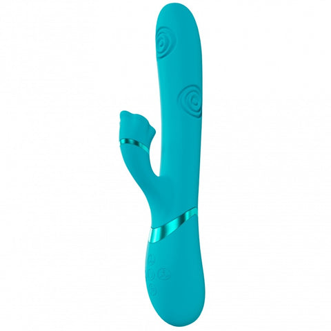 Vive Fiore Rechargeable Air Wave VIbrating and Tapping Rabbit Blue