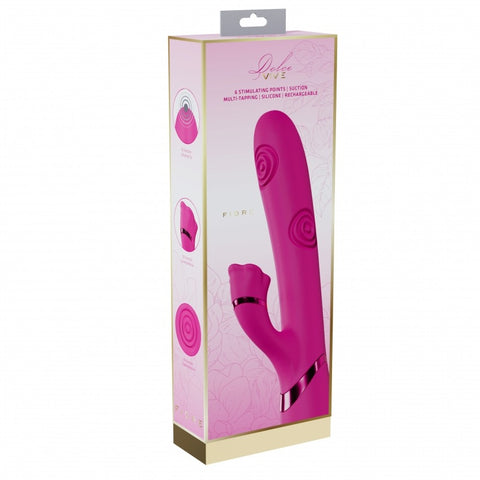 Vive Fiore Rechargeable Air Wave VIbrating and Tapping Rabbit Pink