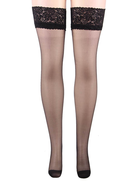 Oh Yeah Stocking Blk ThighHi Flwr 3478-1