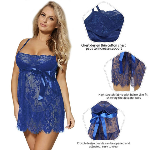 Oh Yeah Eyelash chemise Blue M/L -  R80456-4