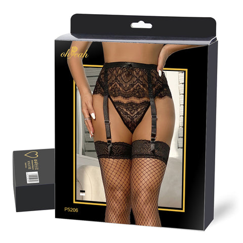 Oh Yeah Lace Garter Belt Black 2XL - P5206-1