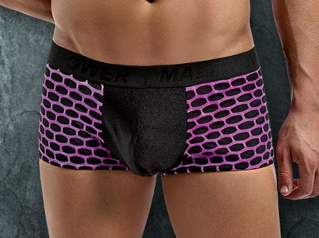 Male Power Hive Short Purp/Blk Sm 155225BPSL