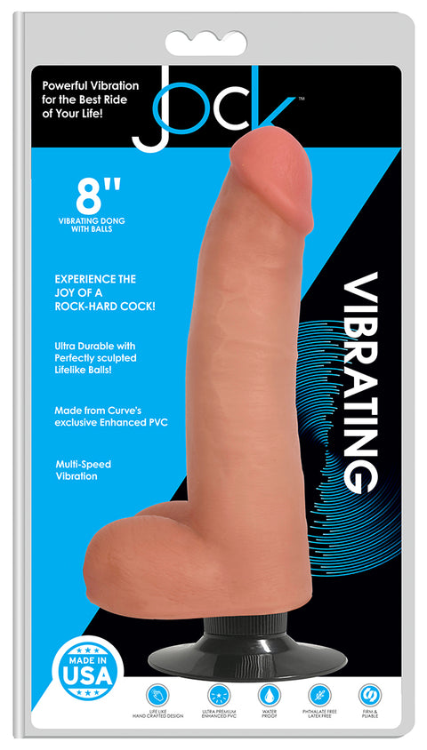 Jock 8" Vibrating Dong with Balls - Vanilla