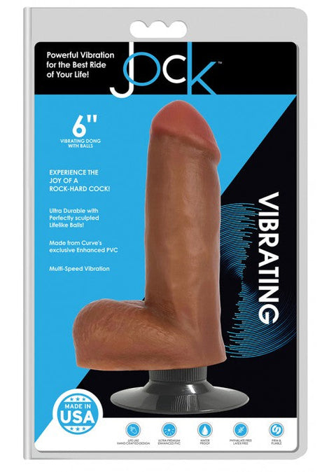 Jock 6" Vibrating Dong with Balls - Latte