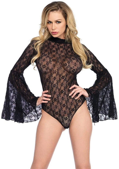 Leg Ave Lace Bell Sleeve Bodysuit 89208 O/S