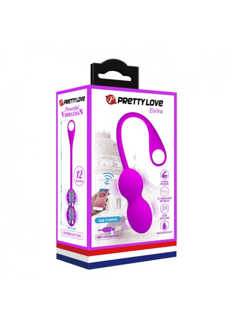 Pretty Love Elvira App Vibrating Kegel Balls - 212HP Purple