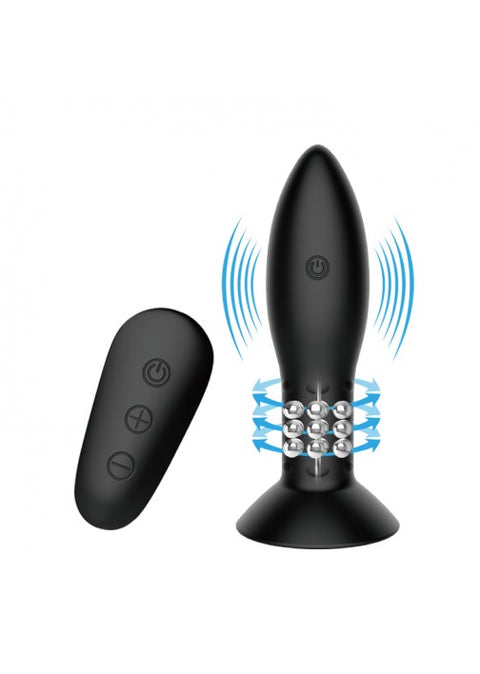 Pretty Love Mr Play Rotation Beads Anal Plug - 79W-MR Black