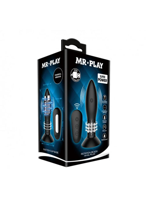 Pretty Love Mr Play Rotation Beads Anal Plug - 79W-MR Black