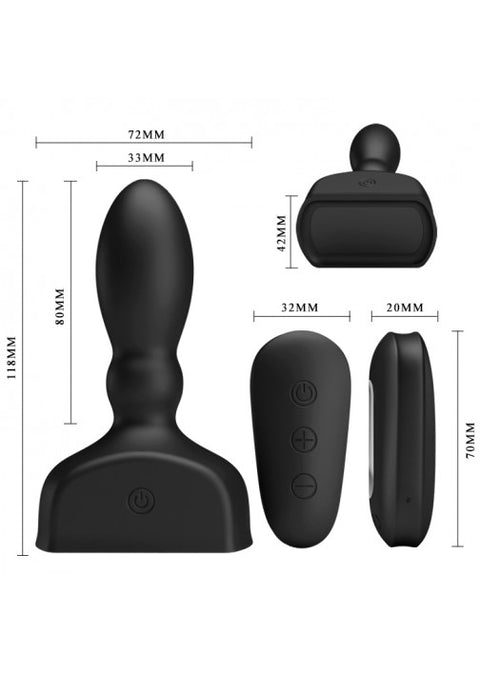 Pretty Love Mr Play Inflatable Anal Plug - 66W-MR Black