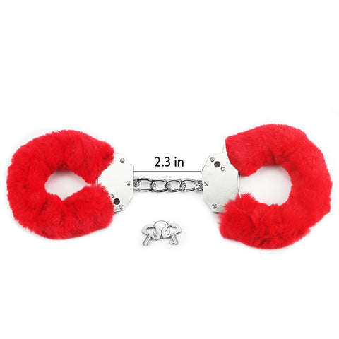 Love Toy Fluffy Hand Cuffs Red LV1501