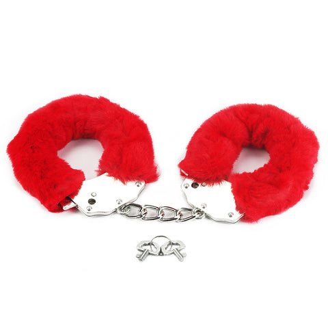 Love Toy Fluffy Hand Cuffs Red LV1501