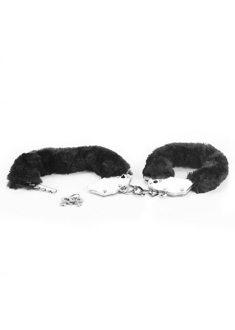 Lovetoy Fetish Pleasure Fluffy Hand Cuffs - Black