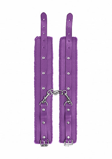 Ouch Plush Leather Ankle Cuffs Purple