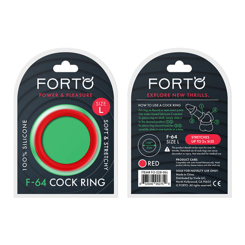 Forto F-64 Cock Ring Red Large