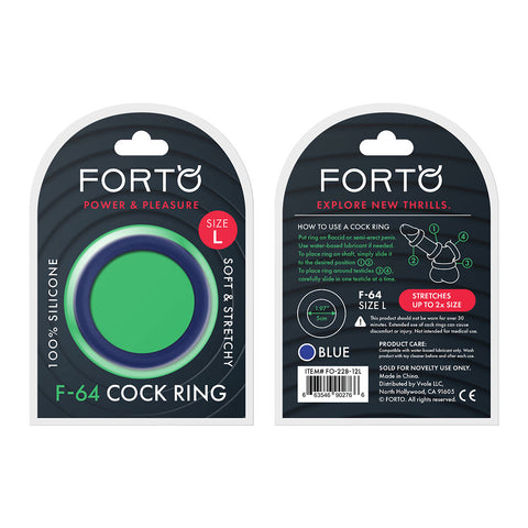Forto F-64 Cock Ring Blue Large