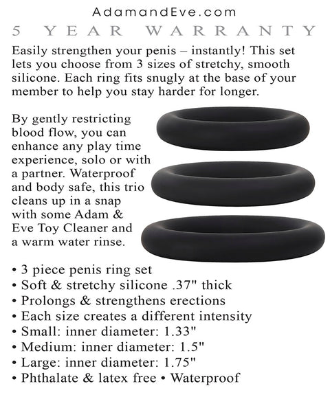 Adam & Eve Silicone Penis Ring Set