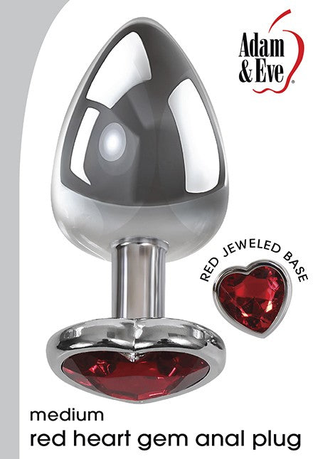 Adam & Eve Red Heart Anal Plug Medium