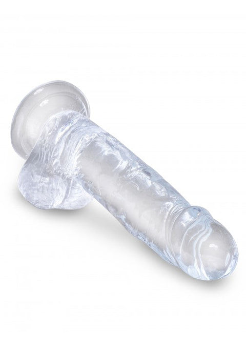 King Cock 7" Cock with Balls Clear