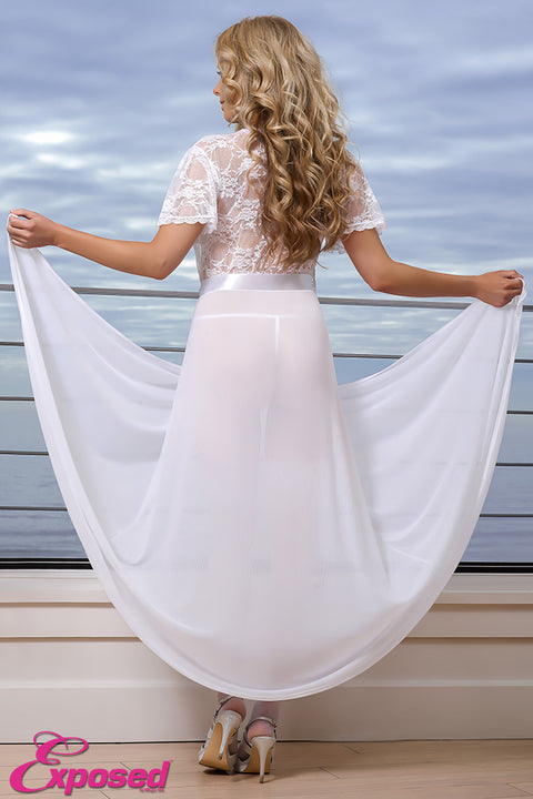 Exposed Robe Set White B563 S/M