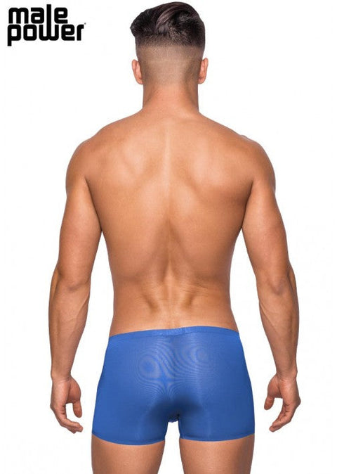 Male Power Seamless Sleek Short with Pouch Blue L - SMS006