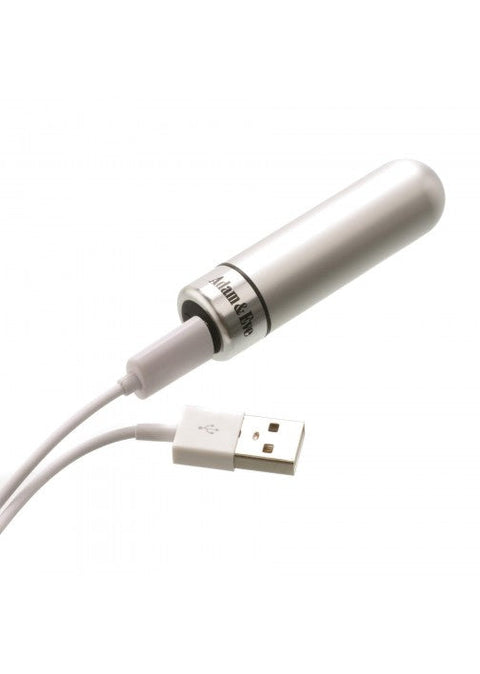 Adam & Eve Rechargeable Silver Metal Bullet