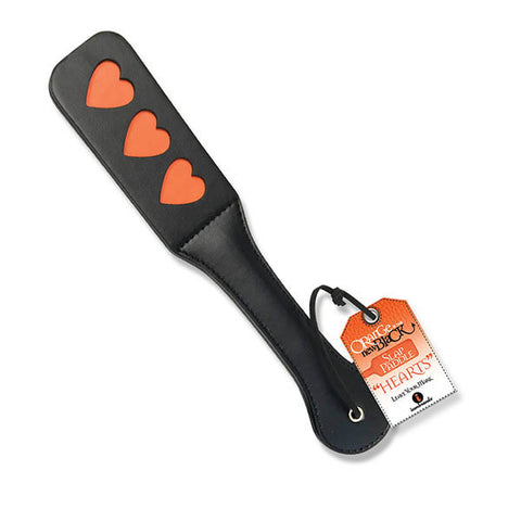 Orange New Black Slap Paddle Hearts
