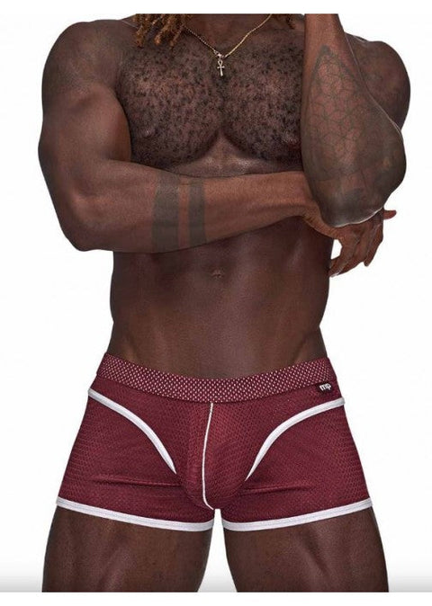 Male Power Sport Mesh Sport Mini Short Burgundy S - 142273