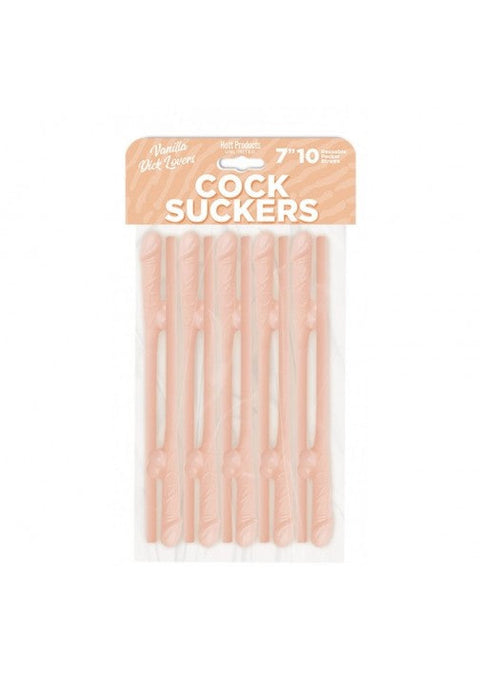 Cock Suckers 10pk Straws - Flesh
