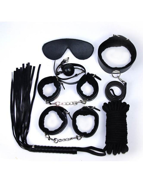 Oh Yeah Blk Leather Bondage Kit C80689-1