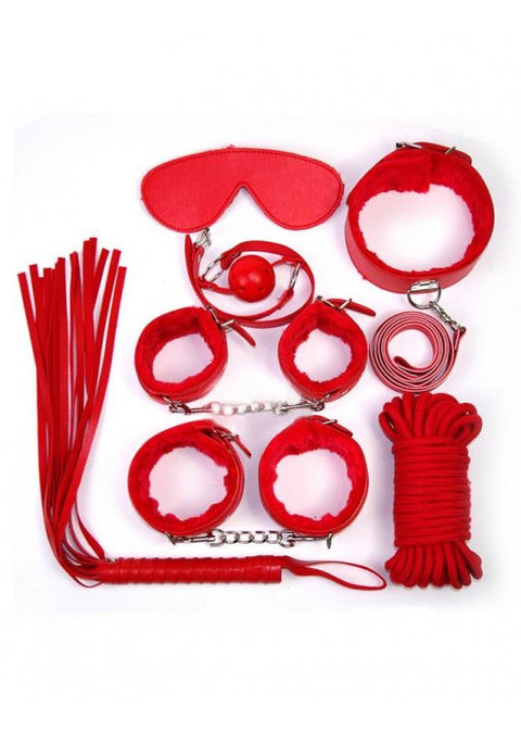 Oh Yeah BDSM Bondage Kit 7pc Red