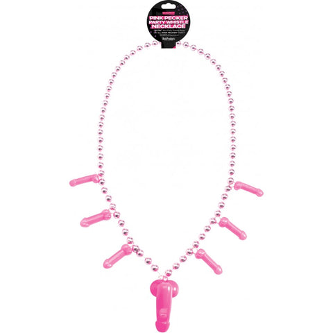 Pink Pecker Party Whistle Necklace