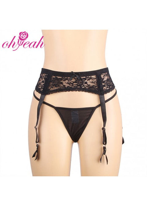 Oh Yeah Garter Panty P5201-1 - Black - M