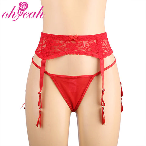 Oh Yeah Garter Panty P5201-3 - Red - XL