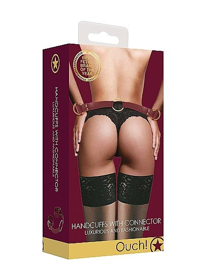 Ouch Handcuffs With Connector Burgundy