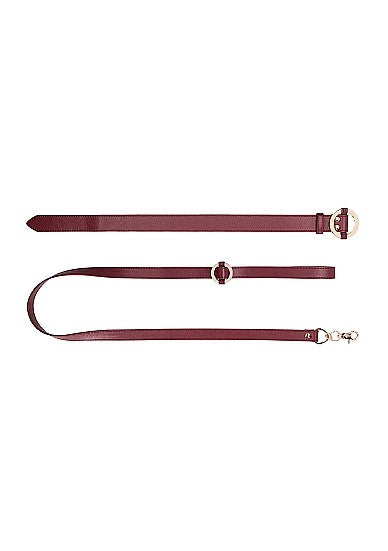 Ouch Collar With Leash Burgundy