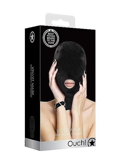 Ouch Velvet Mask With Mouth Opening