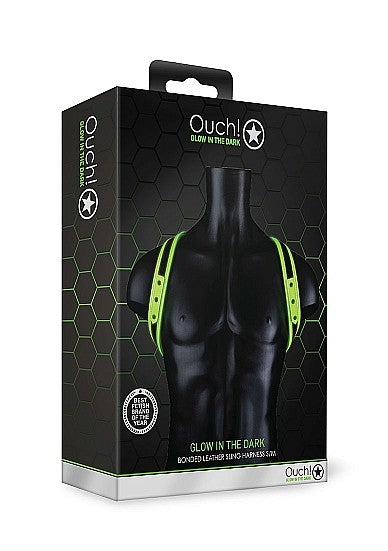 Ouch Glow In The Dark - Bonded Leather Sling Harness S/M