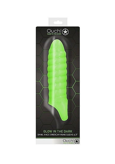 Ouch Glow In The Dark - Swirl Thick Stretchy Penis Sleeve