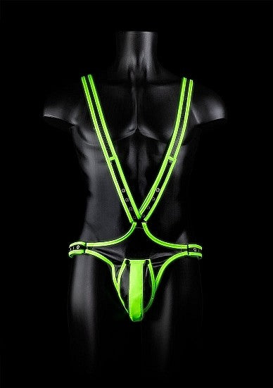 Ouch Glow In The Dark - Bonded Leather Full Body Harness S/M