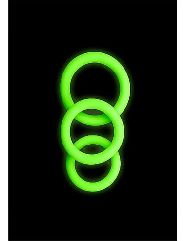 Ouch Glow in Dark 3pcs Cock Ring Set