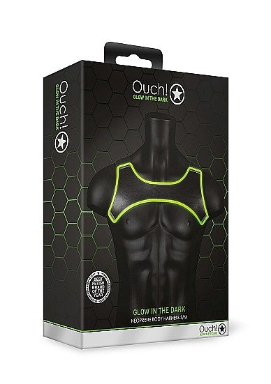 Ouch Glow in Dark Neoprene Harness S/M