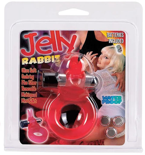 Jelly Rabbit Ultra Soft Cock Ring Red