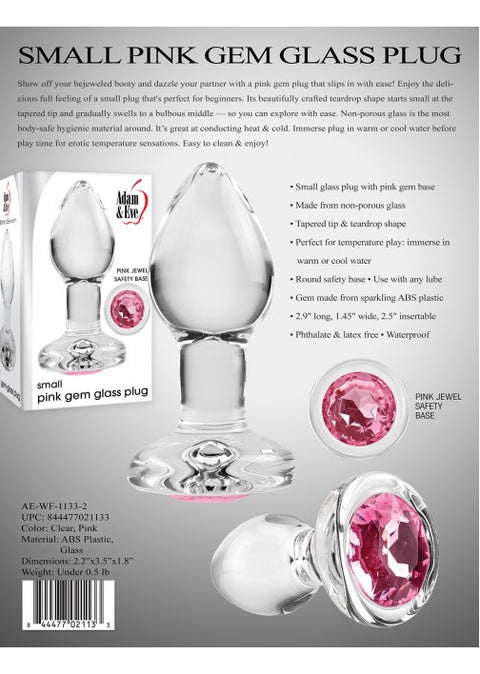 Adam & Eve Pink Gem Glass Small