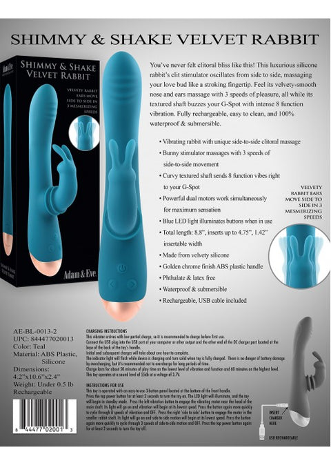 Adam & Eve Shimmy & Shake Velvet Rabbit