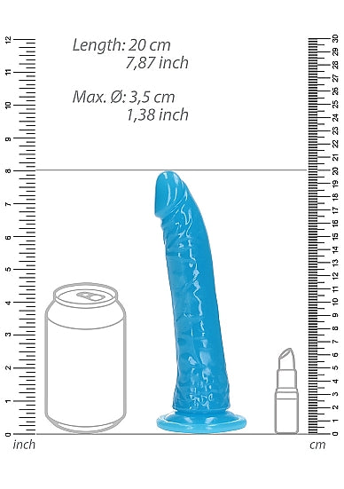 Realrock 7" Glow-N-Dark Dildo Blue