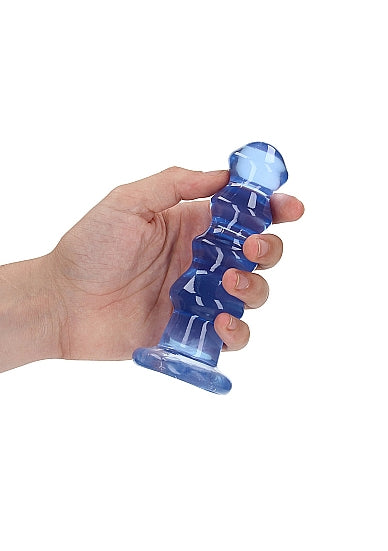 Realrock 5.5" Crystal Curvy Dildo Blue