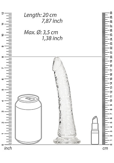 Realrock 7" Slim Dildo Clear