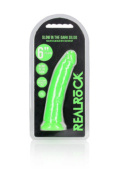 Realrock 6" Glow-N-Dark Dildo Green
