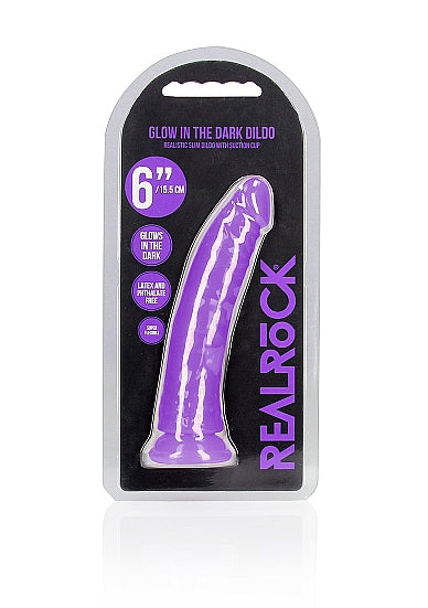 Realrock 6" Glow-N-Dark Dildo Purple